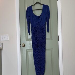 NWT Eloquii Blue Ruched Dress - Size 14